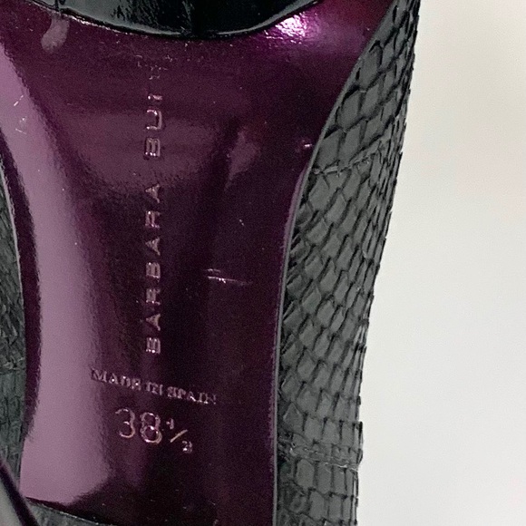 Barbara Bui Pointy Toe Ankle Boots Black/Gray Python - Fits US size 7 - Picture 7 of 12